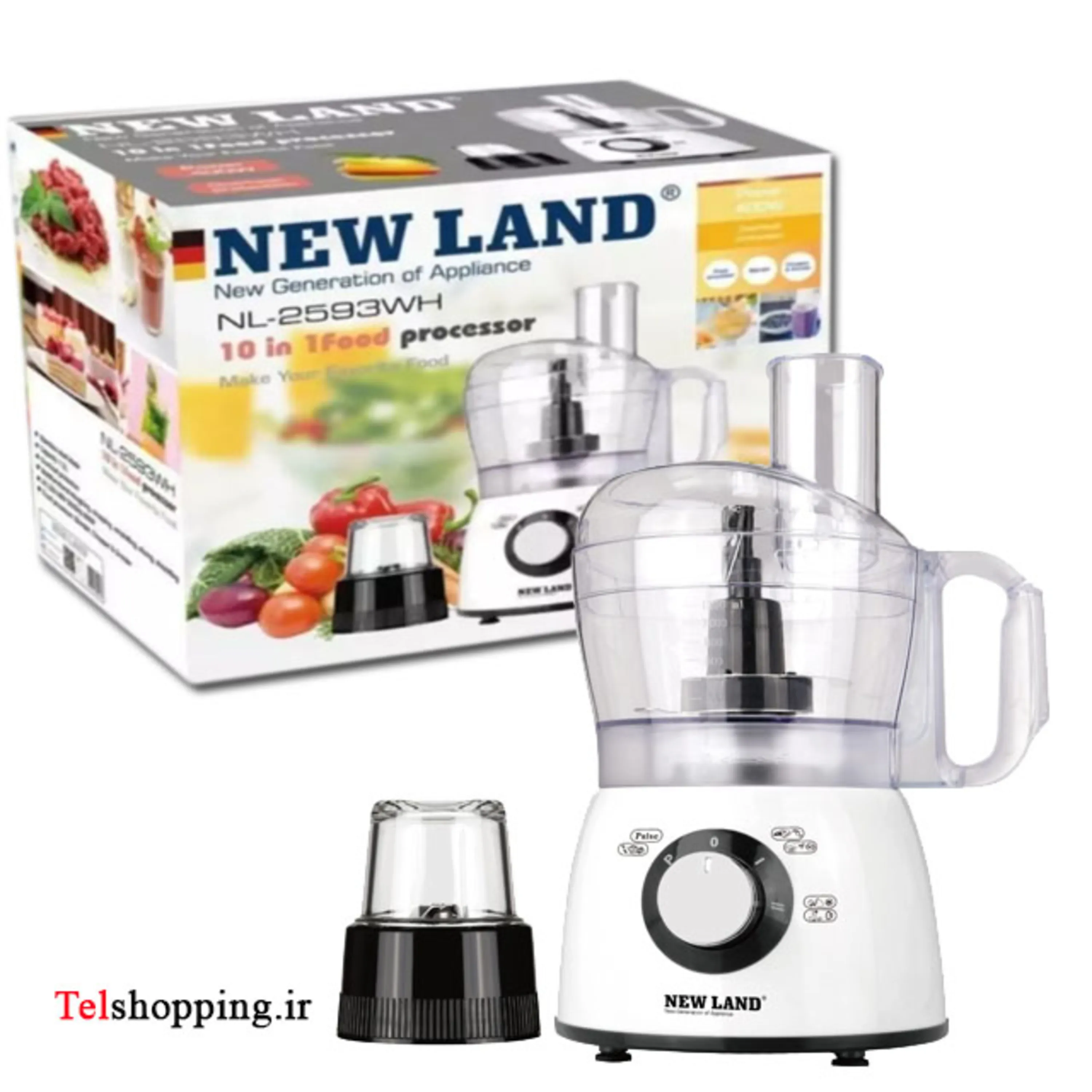 غذاساز ده کاره نیولند NEWLAND Food Processor مدل NL2593wh